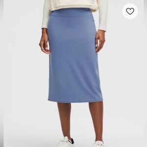 NWT Lululemon Nulu Slim-Fit High-Rise Midi Skirt - Washed Denim Size S